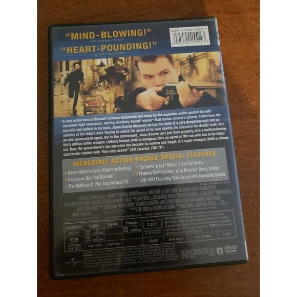 The Bourne Identity (DVD, 2003, Widescreen) - Picture 2 of 3